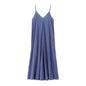 Elegant Women’s Summer Maxi Dress Casual Spaghetti Straps Solid V-Neck Cami Backless Dresses