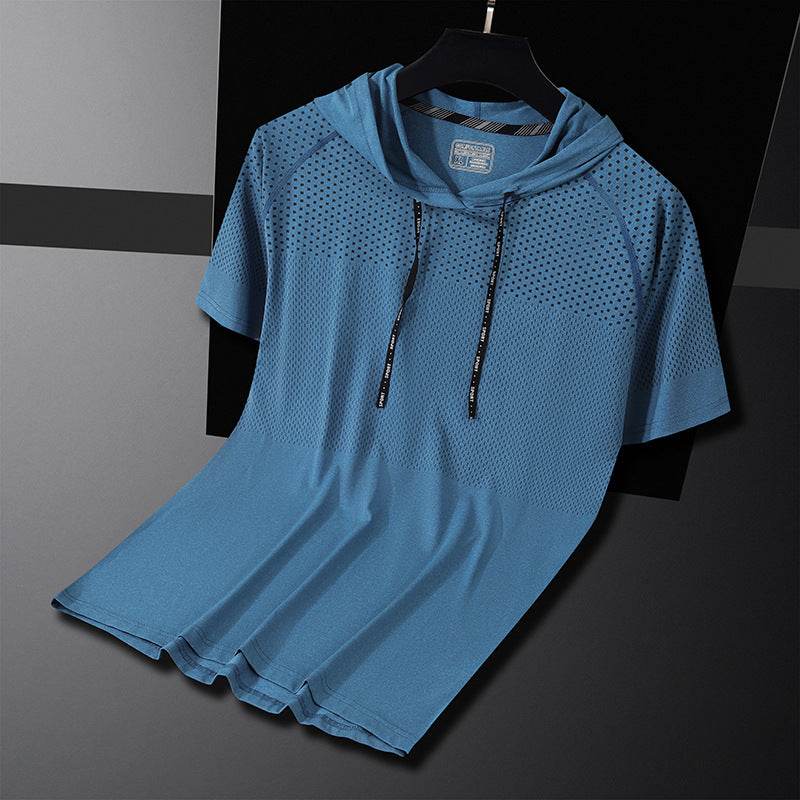 Quick-drying Hooded High Elastic Exercise Men's Workout Shirt - www.Shopthatapp.com