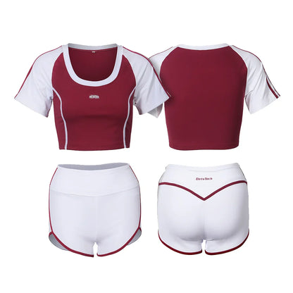 Anime Style 3-Piece Short Gymnastics Uniform Volleyball Sports Activewear - www.Shopthatapp.com