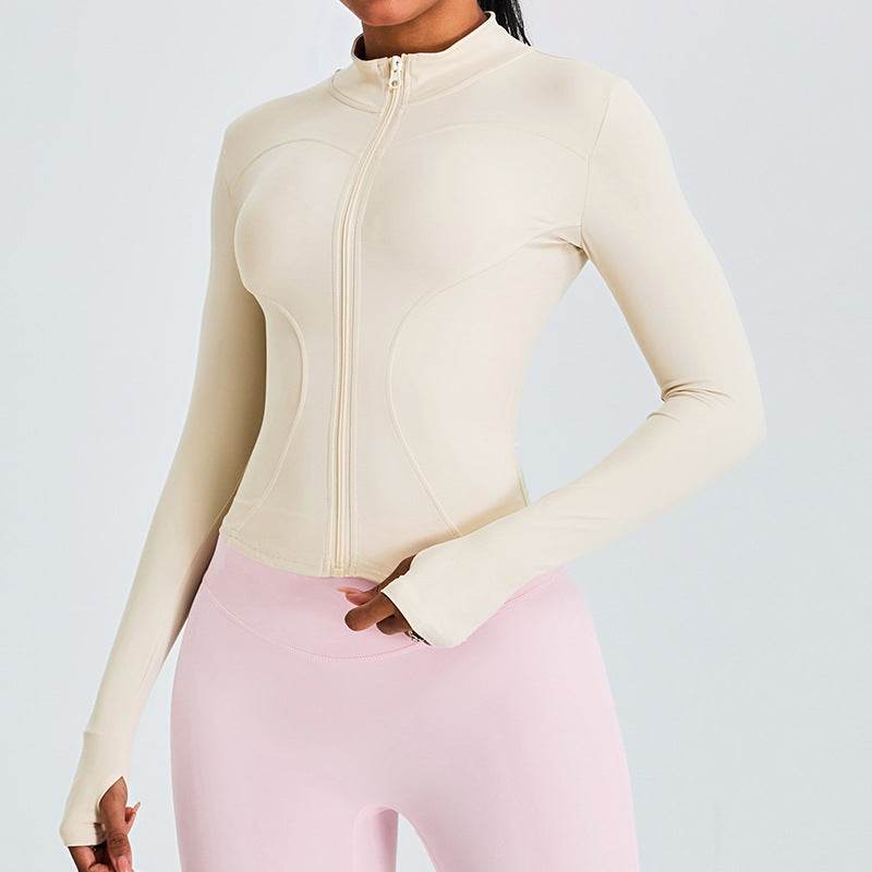 Autumn Winter Long Sleeve Zipper Slim fit Workout Top for women - www.Shopthatapp.com