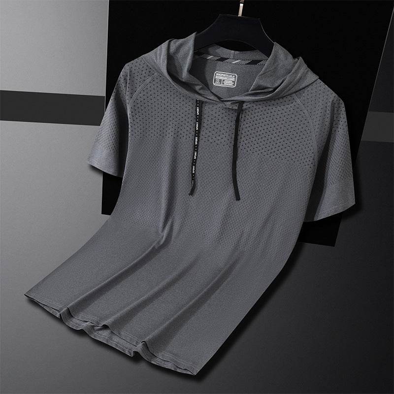 Quick-drying Hooded High Elastic Exercise Men's Workout Shirt - www.Shopthatapp.com