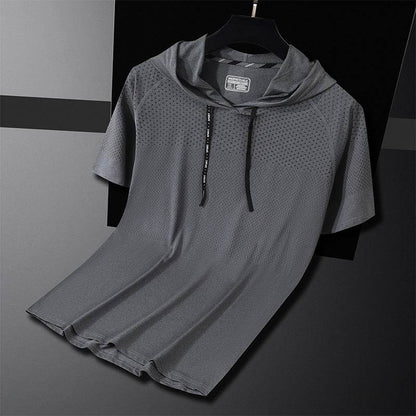 Quick-drying Hooded High Elastic Exercise Men's Workout Shirt - www.Shopthatapp.com
