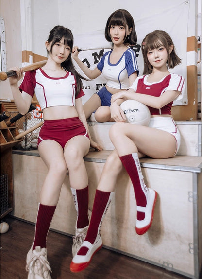 Anime Style 3-Piece Short Gymnastics Uniform Volleyball Sports Activewear - www.Shopthatapp.com