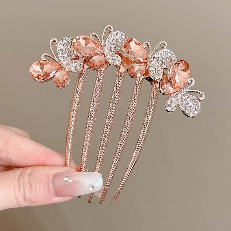 Butterfly  Rhinestone Barrette Clip - www.Shopthatapp.com