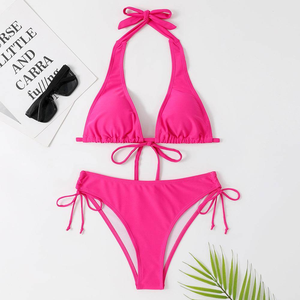 Sexy Bikini Swimsuit Strap Solid Color - www.Shopthatapp.com