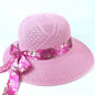 Summer Women's Wide Brim Bowknot All-Match woven Sun Hat