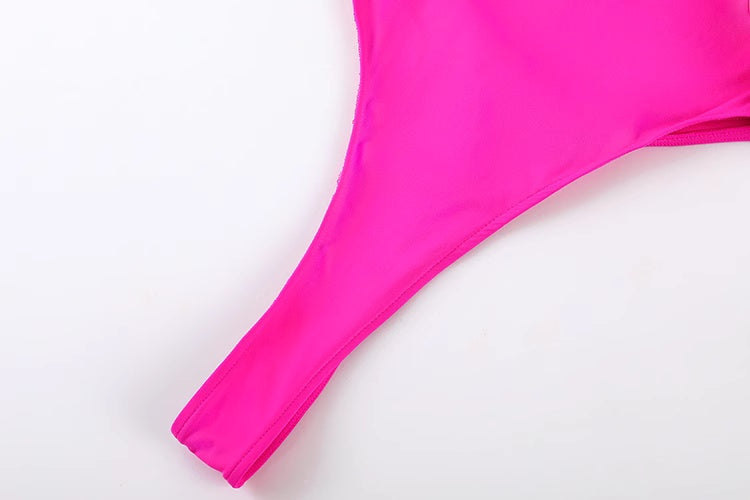 Anime Tropical Style One-piece Swimsuit with Mesh Sheer Overlay Summer Swimwear - www.Shopthatapp.com