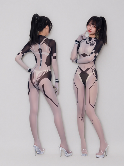 Anime Sci-fi Sheer 10D Nylon Full Bodysuit See Through Body Stocking Lingerie - www.Shopthatapp.com