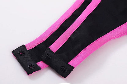 Anime Strawberry Ice Cream Style Bunny Girl Knitted Black Pink Bodysuit Lingerie Set