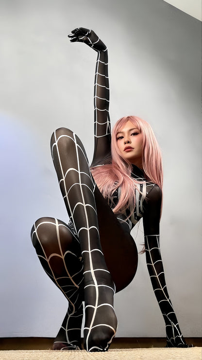 Super Hero Spider Sheer 10D Nylon Full Bodysuit Body Stocking Lingerie - www.Shopthatapp.com