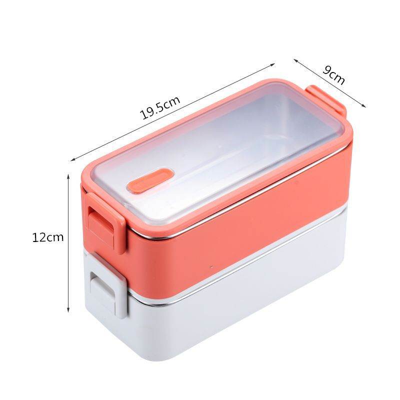 Portable Stainless Steel Double Layer Kids Lunch Box - www.Shopthatapp.com
