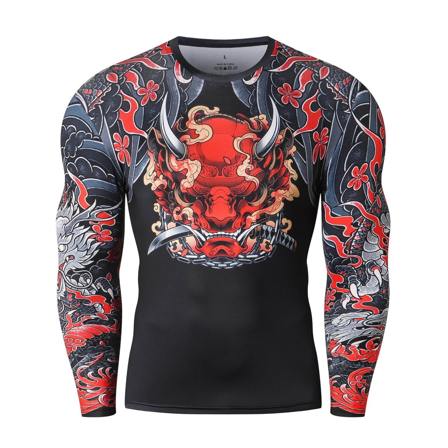 Printed Long Sleeve Fitness Top for Men Exercise Gym shirt - www.Shopthatapp.com