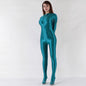Front Zipper Spandex Nylon Full Bodysuit Zentai Shinny Jumpsuit with Triple-Zipper - www.Shopthatapp.com