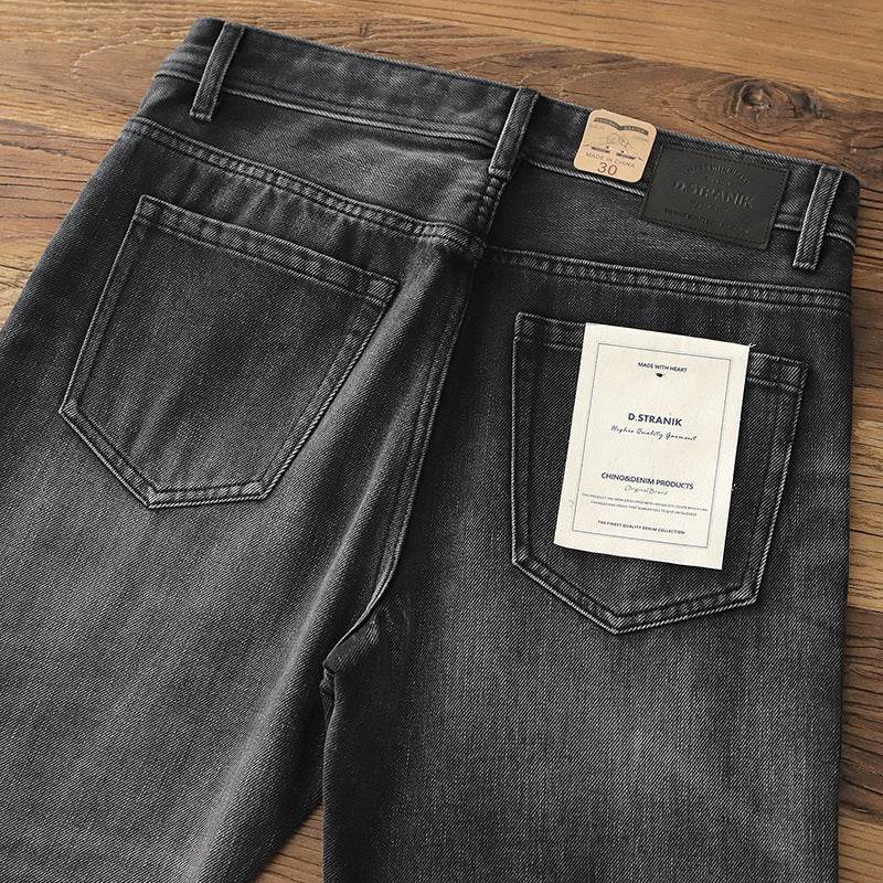 Denim Cotton Men's Heavy Black Washed Denim Jeans Pant trouser - www.Shopthatapp.com