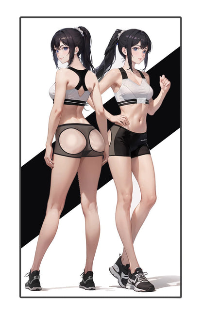 Anime Style 2-Piece Short Gymnastics Uniform Sports Tank Top with Sexy Cutout Shorts - www.Shopthatapp.com