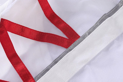 Tactical Anime Girl PU Leather Sheer Mesh Sexy Cosplay Bodysuit Costume White - www.Shopthatapp.com