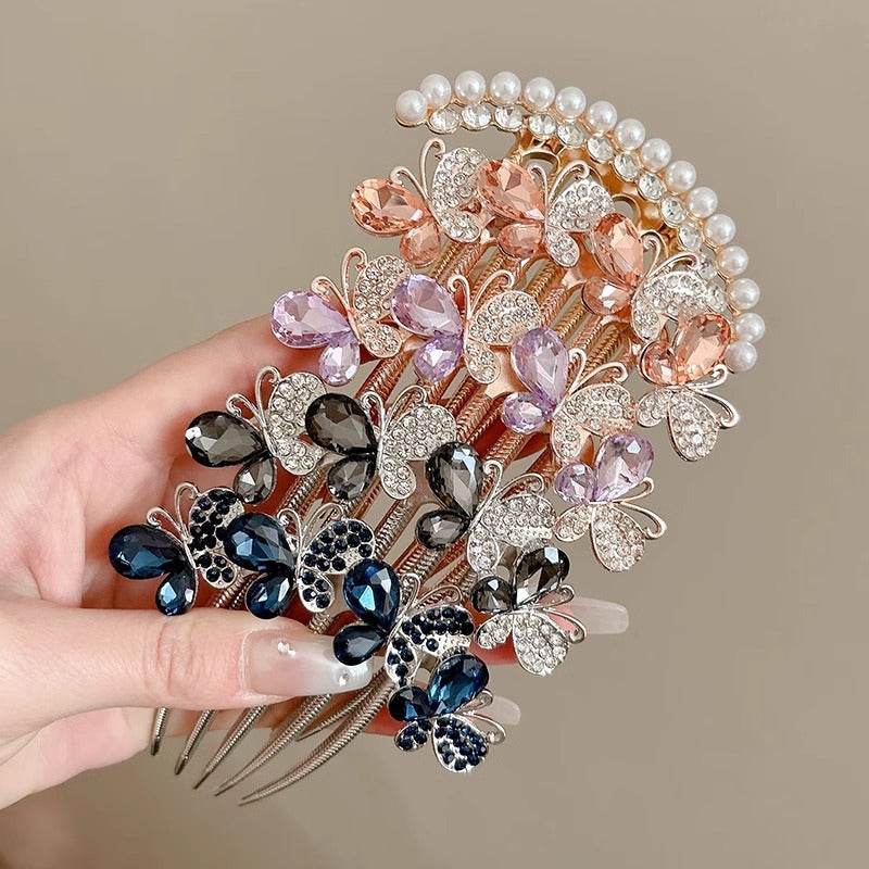 Butterfly  Rhinestone Barrette Clip - www.Shopthatapp.com