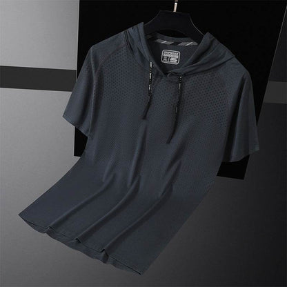 Quick-drying Hooded High Elastic Exercise Men's Workout Shirt - www.Shopthatapp.com
