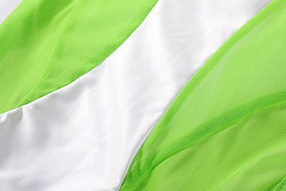 Anime Style One-piece Sexy Racing Swimsuit with Mesh Sheer Dual-color Design - www.Shopthatapp.com