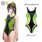 Anime Style One-piece Sexy Racing Swimsuit with Mesh Sheer Dual-color Design - www.Shopthatapp.com