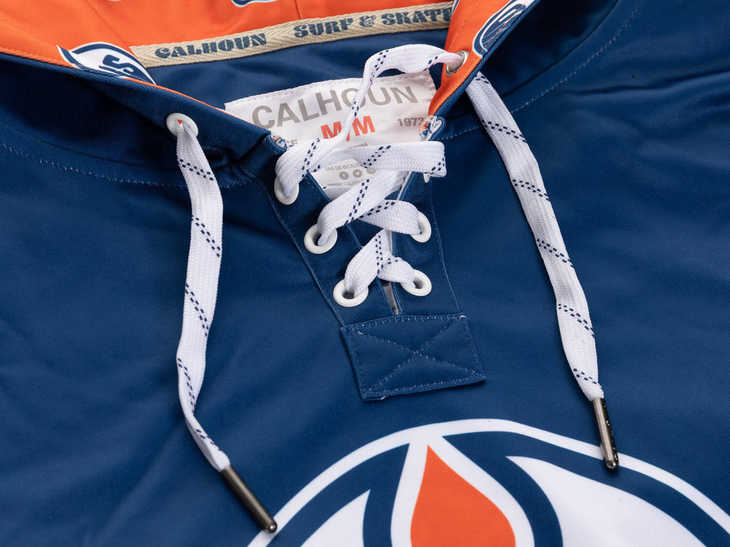 Edmonton Oilers Hockey Lace Hoodie - www.Shopthatapp.com