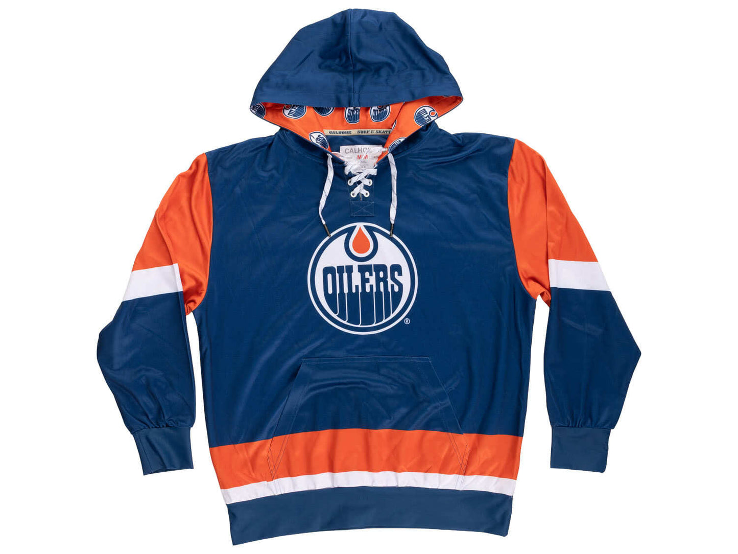 Edmonton Oilers Hockey Lace Hoodie - www.Shopthatapp.com
