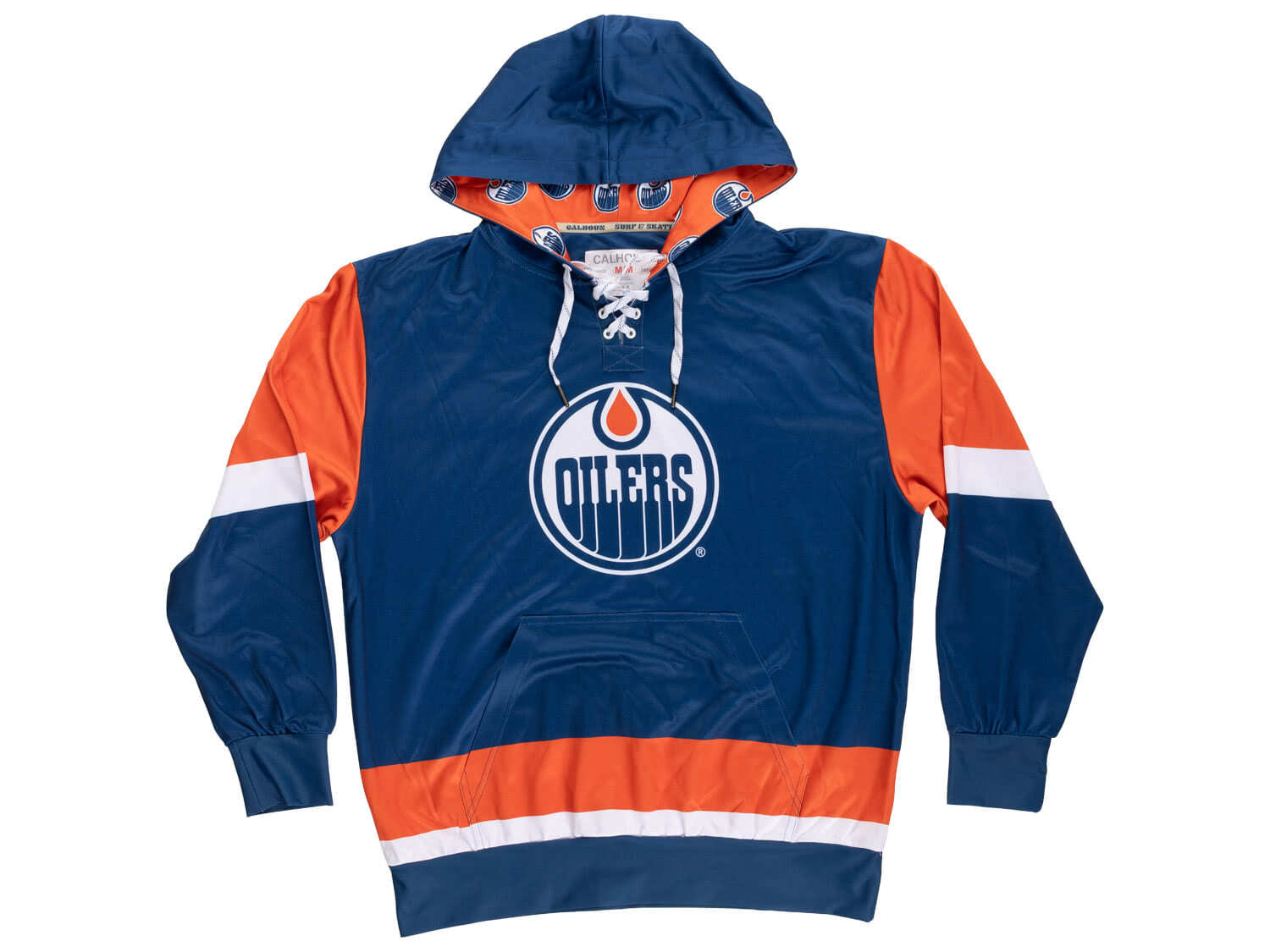 Edmonton Oilers Hockey Lace Hoodie - www.Shopthatapp.com