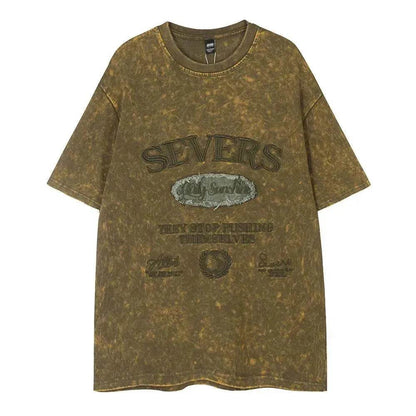 Old Washed Short Sleeve Men's Punk - www.Shopthatapp.com #