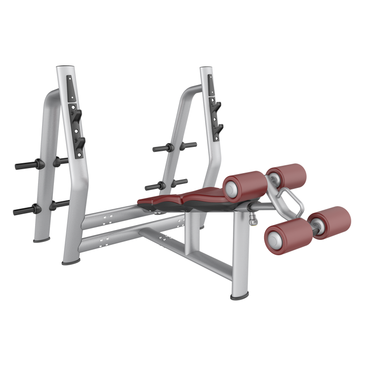 Olympic Decline Bench with Barbell and Plate Support (AN44) - www.Shopthatapp.com #