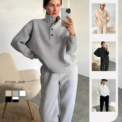 Oversized Solid Casual Pullovers Long Pant Set Warm Hoodie New Tracksuit Suit Fashion Pant Sets Sets For Women 2 Pieces joggers for women - www.Shopthatapp.com #
