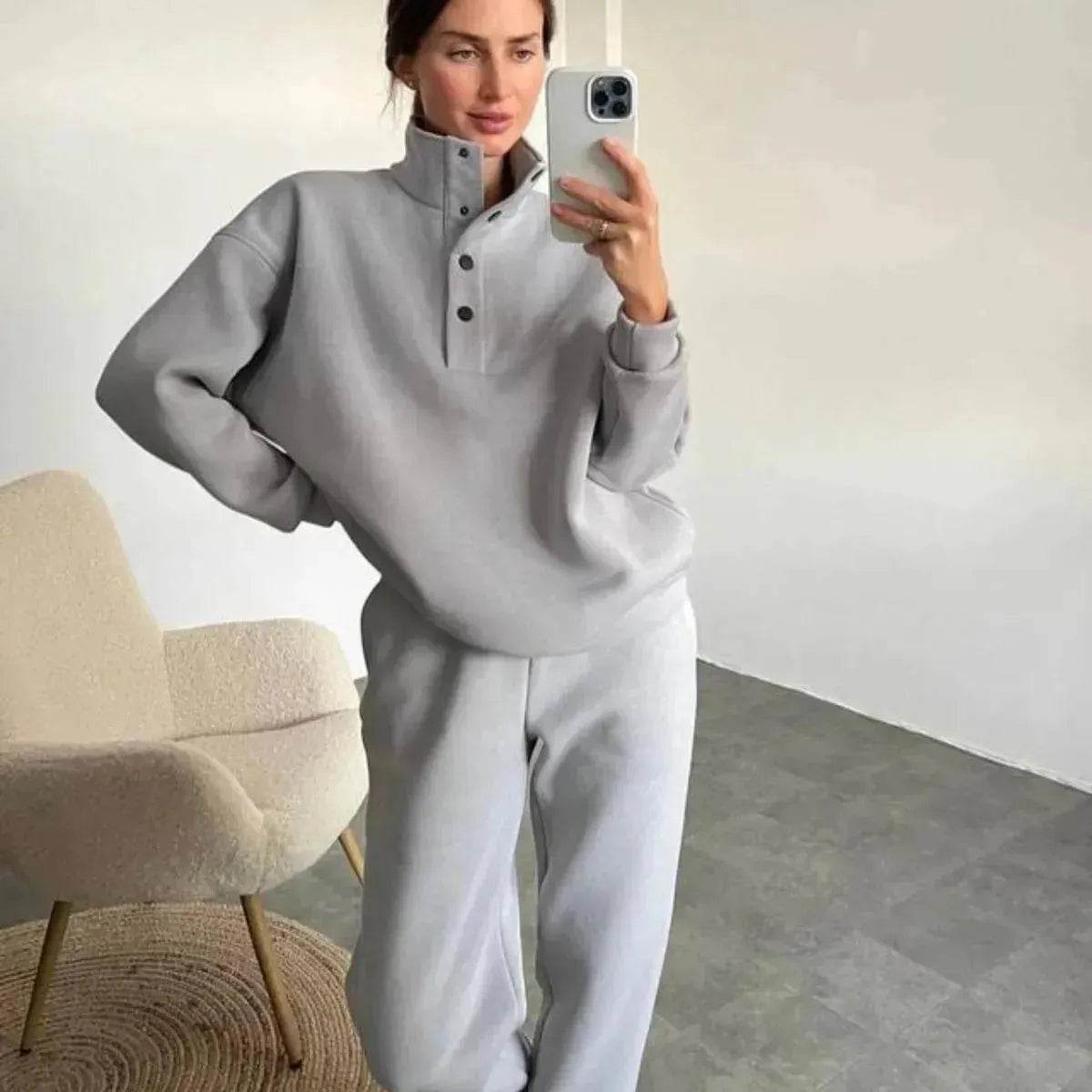 Oversized Solid Casual Pullovers Long Pant Set Warm Hoodie New Tracksuit Suit Fashion Pant Sets Sets For Women 2 Pieces joggers for women - www.Shopthatapp.com #