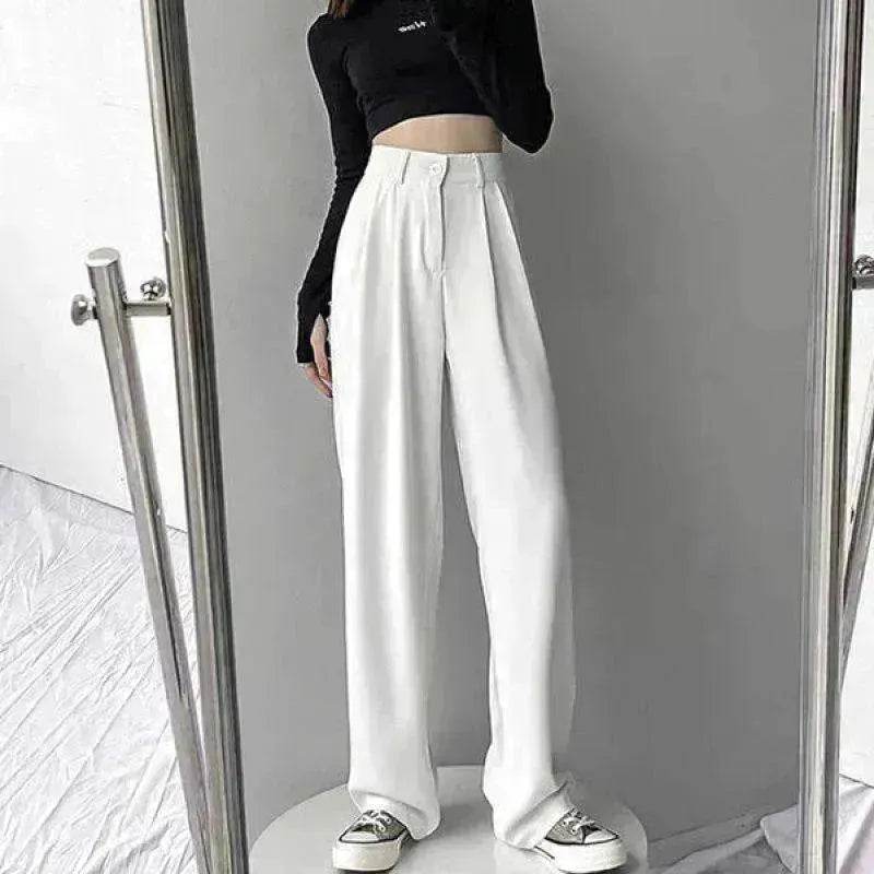 Oversized Women's Drape Suit Pants Loose Straight Leg - www.Shopthatapp.com