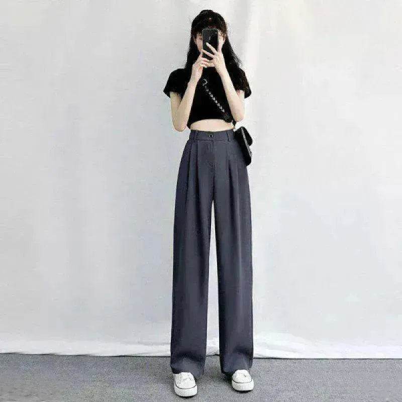 Oversized Women's Drape Suit Pants Loose Straight Leg - www.Shopthatapp.com
