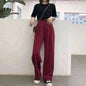 Oversized Women's Drape Suit Pants Loose Straight Leg - www.Shopthatapp.com
