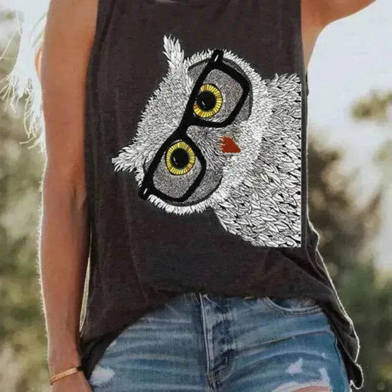 Owl Glasses Sleeveless Tank Top - www.Shopthatapp.com