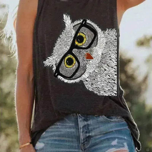 Owl Glasses Sleeveless Tank Top - www.Shopthatapp.com