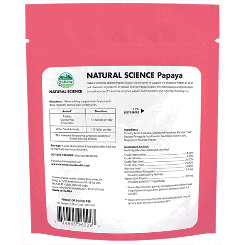 Oxbow Natural Science Papaya Support (1.16 oz) - Www.Shopthatapp.com