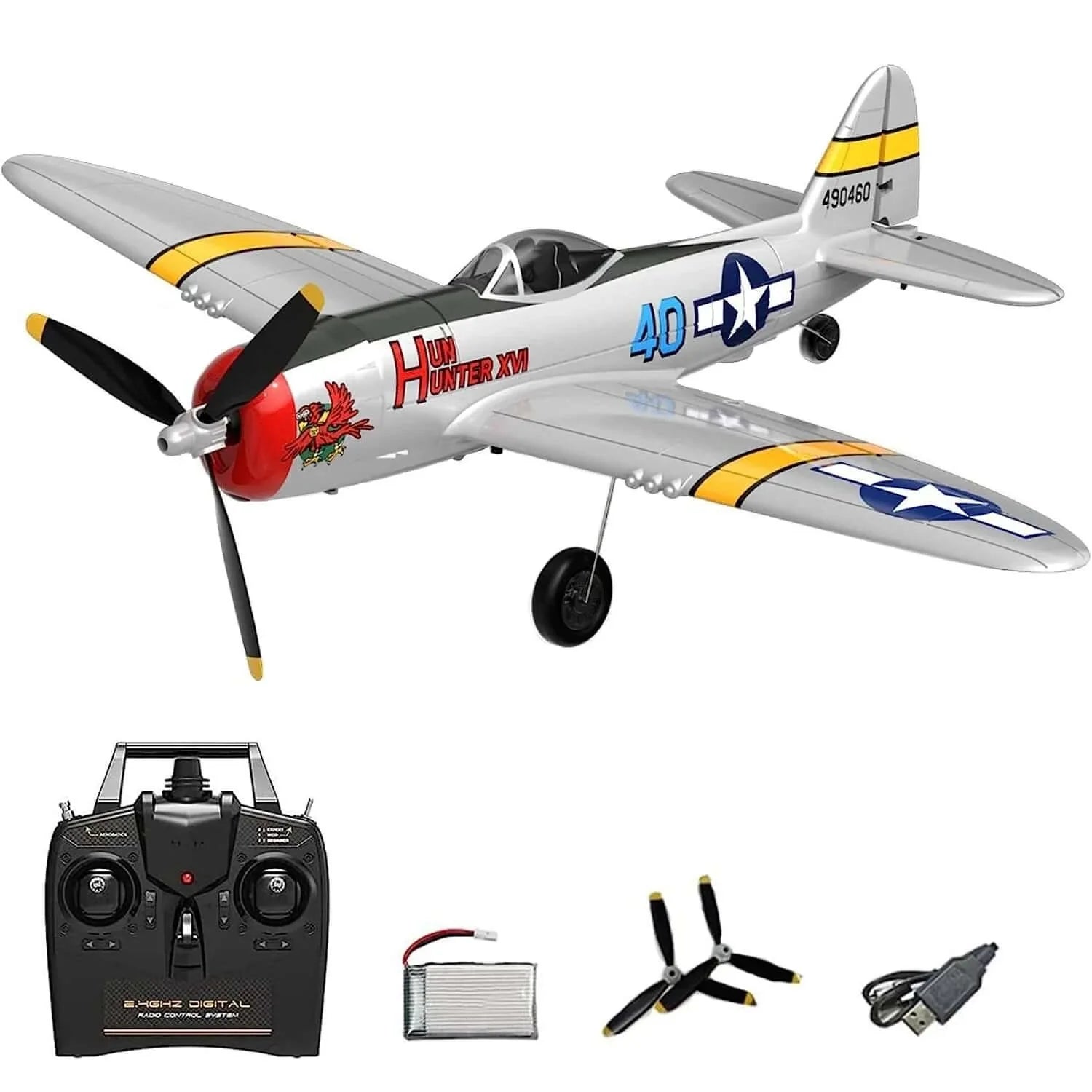 P47 Thunderbolt Warbird RC Fighter, 4Ch RTF with Xpilot, One Key Aerobatics - www.Shopthatapp.com #