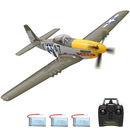 P51D RC Airplane, 4-Channel Brushless Motor, XPilot Stabilizer, 2.4GHz Remote - www.Shopthatapp.com #