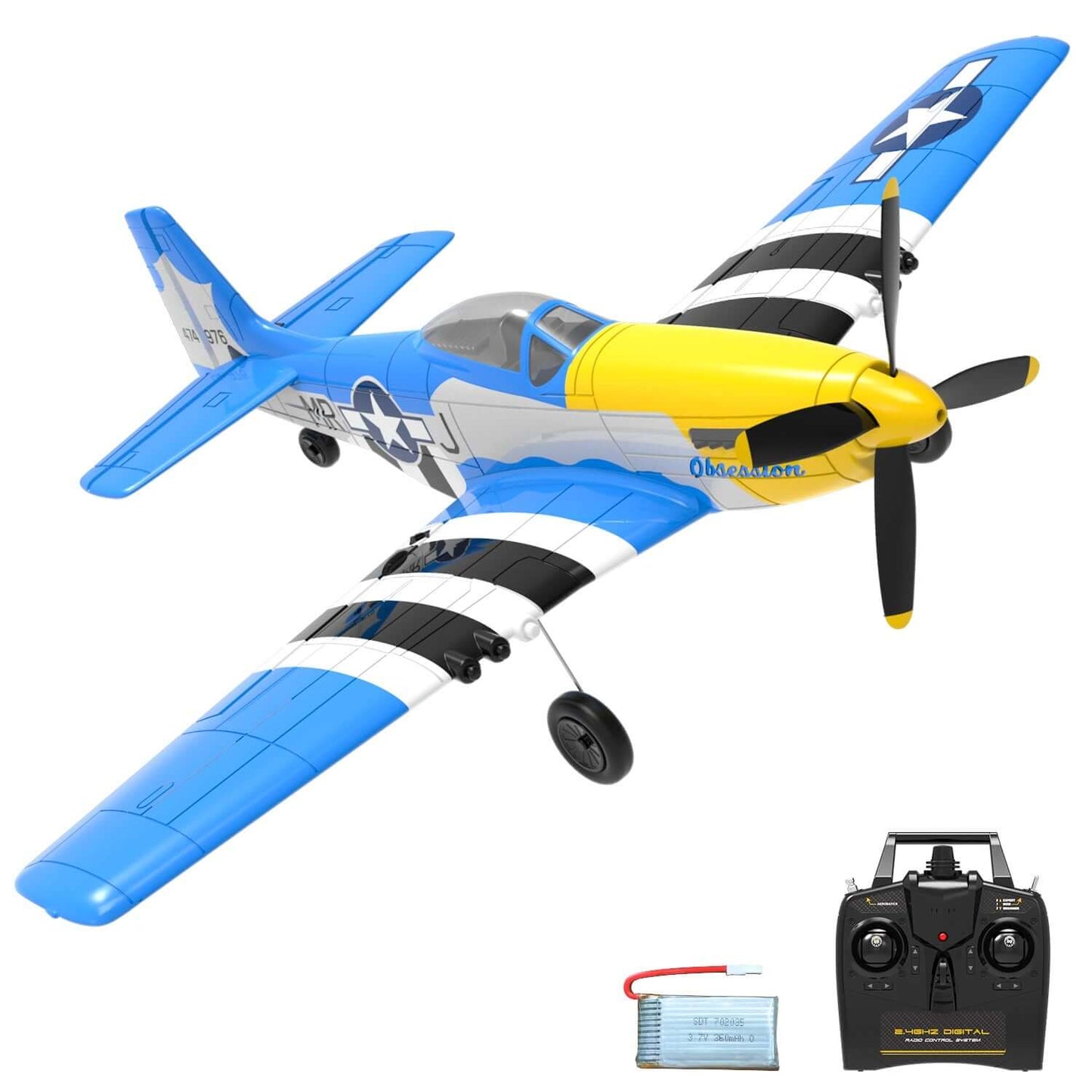 P51D Mustang EPP Warbird RC Glider - Durable, Beginner-Friendly - www.Shopthatapp.com
