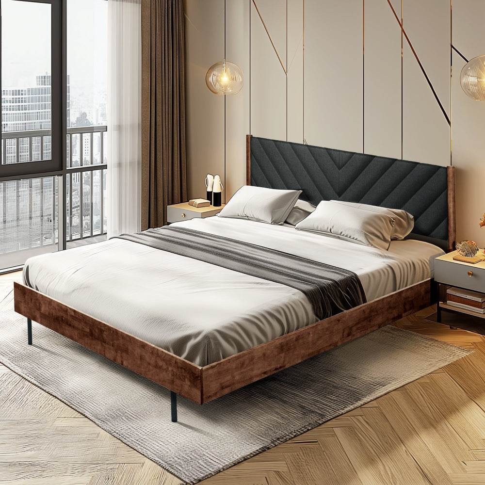 Astoria Upholstered Solid Wood Bed Frame - www.Shopthatapp.com