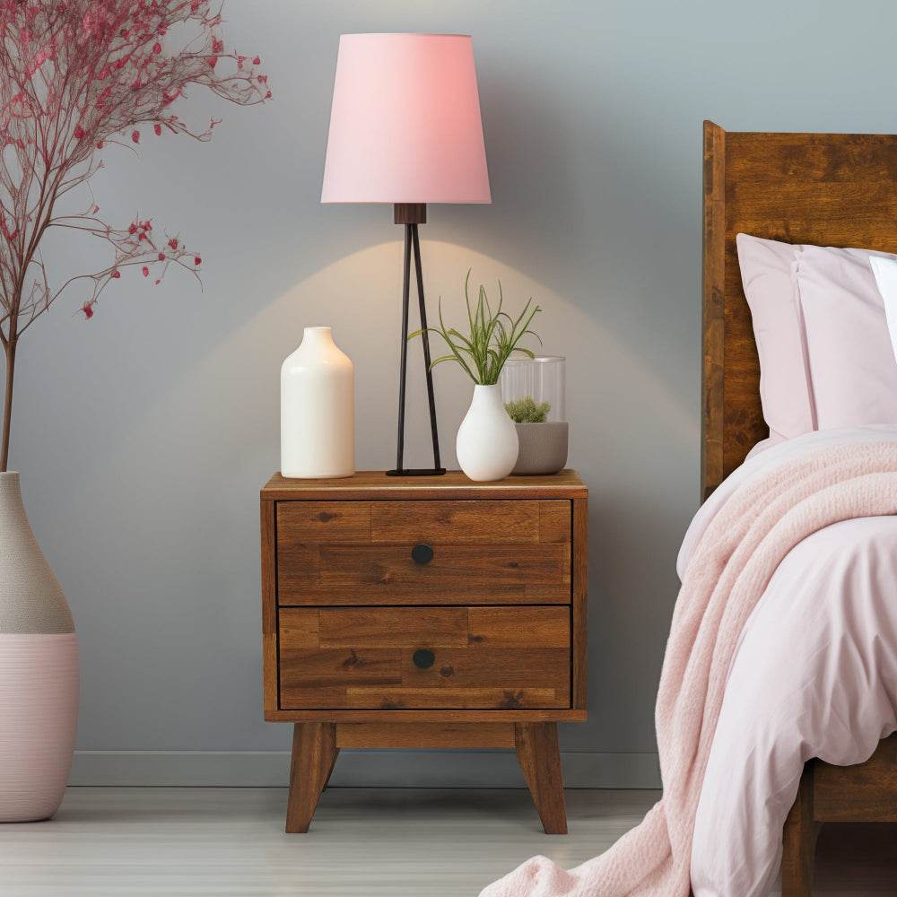 Silvia 2-Drawer Solid Wood Nightstand - www.Shopthatapp.com