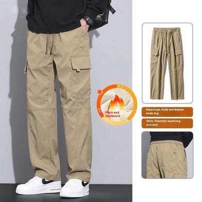 Pants Trousers Men – High Waist Cotton Trousers with Fleece - www.Shopthatapp.com #
