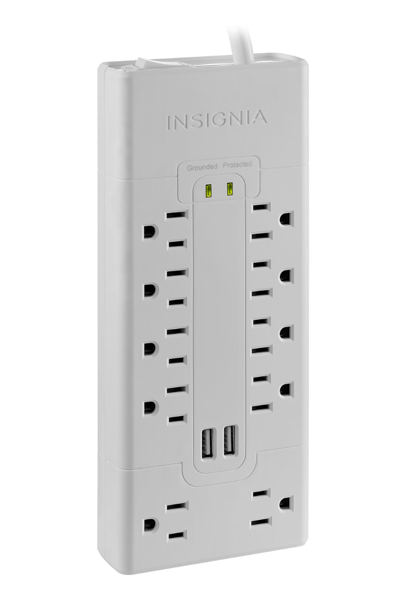Parasurtenseur à 10 prises avec 2 ports USB d'Insignia - www.Shopthatapp.com #