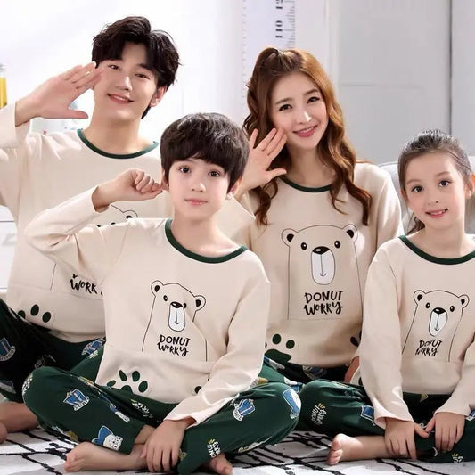 Parent-child Pajamas Cotton Long Sleeve Cartoon Children's Loungewear - www.Shopthatapp.com #