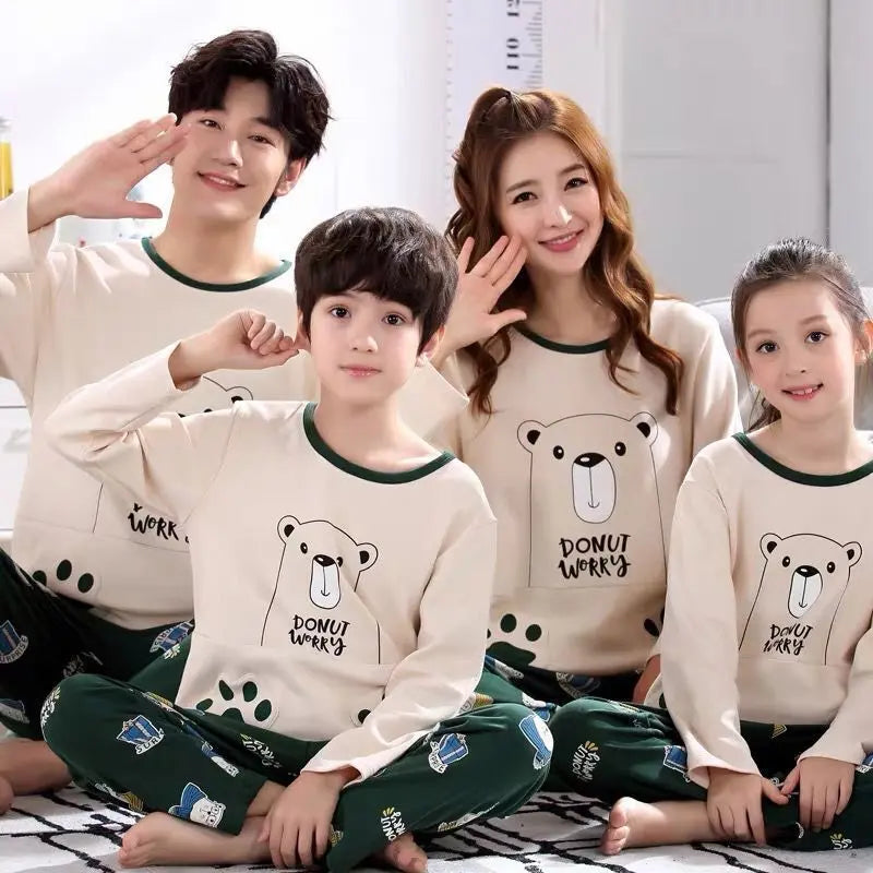Parent-child Pajamas Cotton Long Sleeve Cartoon Children's Loungewear - www.Shopthatapp.com