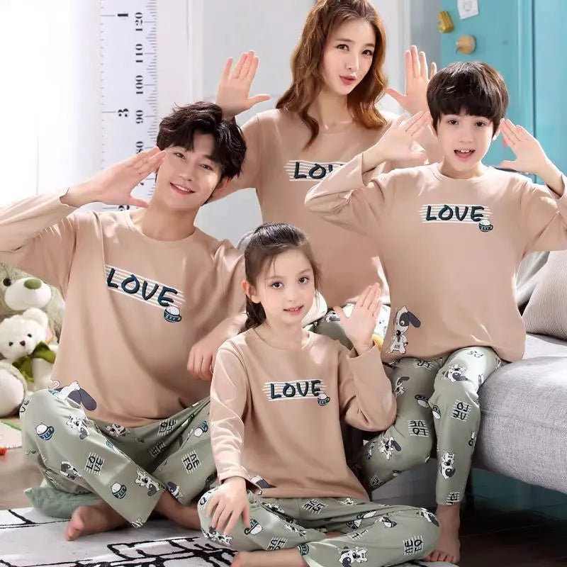 Parent-child Pajamas Cotton Long Sleeve Cartoon Children's Loungewear - www.Shopthatapp.com