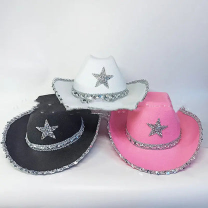 Party Black Bilateral Sequined Cowboy Hat - www.Shopthatapp.com #