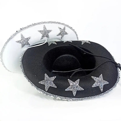Party Black Bilateral Sequined Cowboy Hat - www.Shopthatapp.com #
