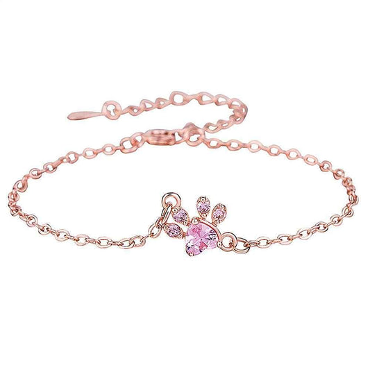 PetWithMe Adjustable Paw Bracelet in Rose Gold